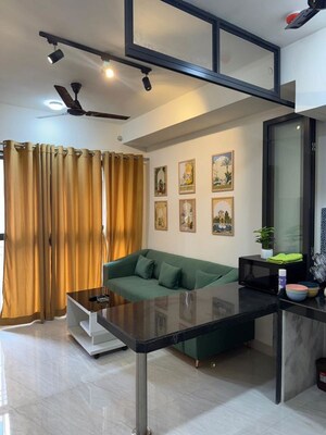 Living Room in 1 BHK Apartment at Lodha Crown Quality Homes, Majiwada – for Rent