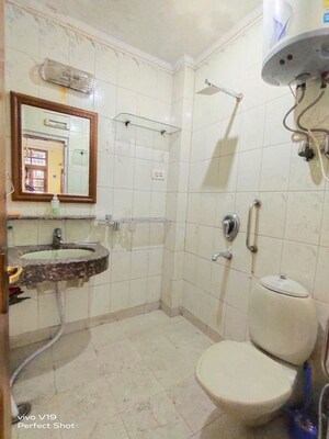 Bathroom in 2 BHK Builder Floor at Kailash Hills – for Rent
