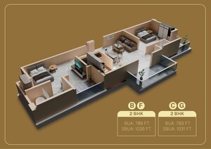 Floor Plan in 3 BHK Apartment at Milan Nagar – for Sale