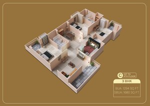Floor Plan in 3 BHK Apartment at Bormotoria – for Sale