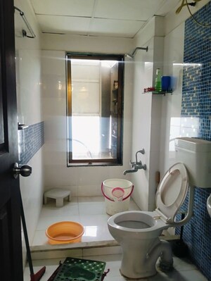 Bathroom in 3 BHK Apartment at Deep Indraprasth 5, Prahlad Nagar – for Rent