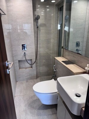 Bathroom in 1 BHK Apartment at Hiranandani Regent Hill, Powai – for Rent