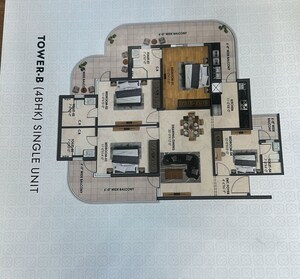 Floor Plan in 4 BHK Apartment at Aerocity – for Sale