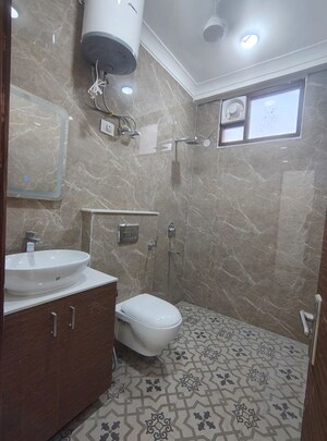 Bathroom in 3 BHK Apartment at Malviya Nagar – for Rent