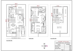 Floor Plan in 3 BHK Villa at Bhanur – for Sale
