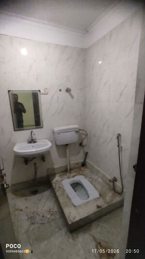 Bathroom in 2 BHK Builder Floor at Mehrauli – for Rent