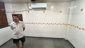 Bathroom in  Office Space at Bhiku Building, Prabhadevi – for Rent