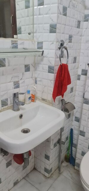 Bathroom in 3 BHK Builder Floor at Sushant Lok I – for Rent