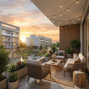 Balcony in 3.5 BHK Builder Floor at Smart World Gems, Sector 89 – for Sale