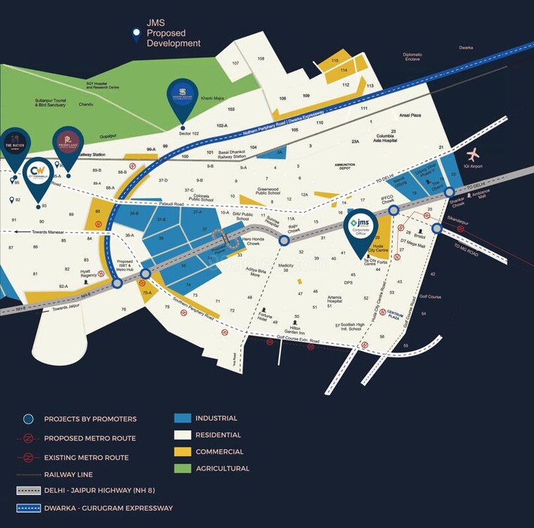 Map Location, jms-the-nation  176 Sq.Yd. Plot In Sector 95 Gurgaon 10378014