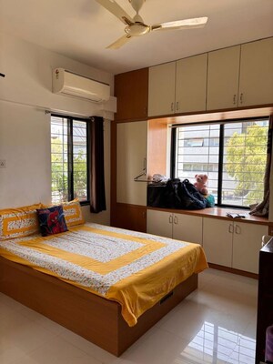 Bedroom in 3 BHK Apartment at Arun Sane Orchid Towers, Baner – for Rent