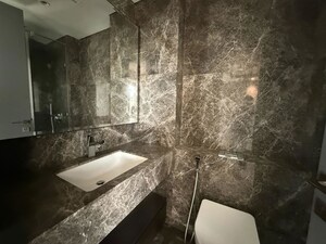 Bathroom in 3 BHK Apartment at Lodha Trump Tower, Worli – for Rent