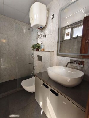 Bathroom in 1 BHK Builder Floor at Saket – for Rent