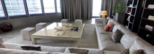 Living Room in 3 BHK Apartment at Lodha World Crest, Worli – for Rent