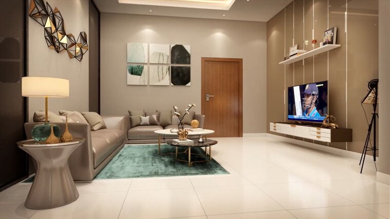 Living Room, ramky-one-odyssey 3 Bedroom 1750 Sq.Ft. Apartment In Narsingi Hyderabad 10386789