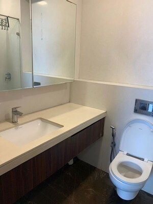 Bathroom in 3 BHK Apartment at Hiranandani Meadows, Manpada – for Rent