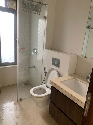 Bathroom in 3 BHK Apartment at Hiranandani Meadows, Manpada – for Rent