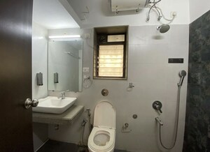 Bathroom in 3 BHK Apartment at Rustomjee Oriana, Bandra East – for Rent