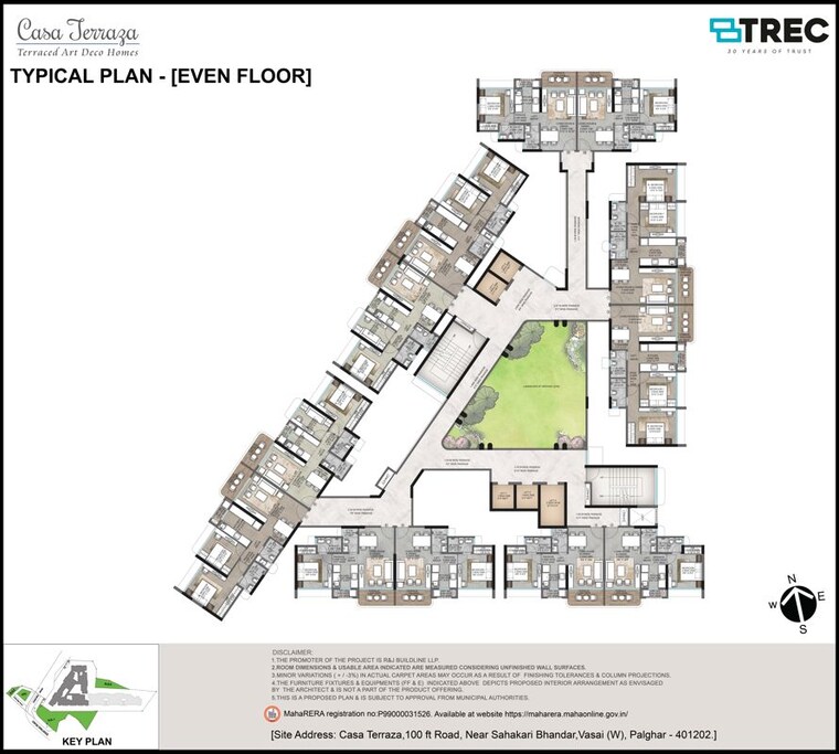 Master Plan, casa-terraza-terraced-art-deco-homes 2 Bedroom 701 Sq.Ft. Apartment In Vasai West Palghar 10387838