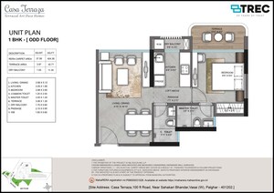 Floor Plan in 1 BHK Apartment at Casa Terraza - Terraced Art Deco Homes, Vasai West – for Sale