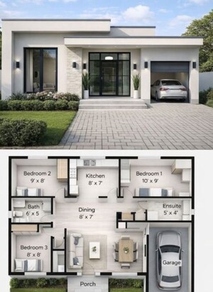 Floor Plan in 2 BHK Villa at KNS Alora, Mysore Road – for Sale