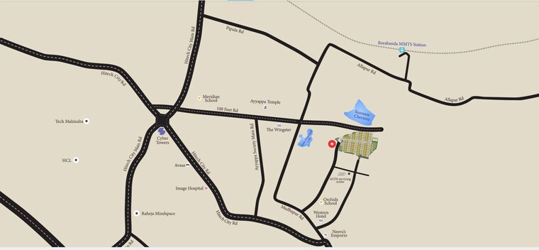Map Location, madhapur 4 Bedroom 4250 Sq.Ft. Villa In Madhapur Hyderabad 10350175