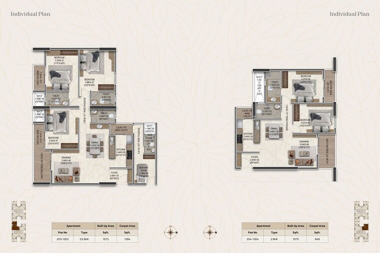 Floor Plan, kanan vihar 2 Bedroom 1531 Sq.Ft. Apartment In Kanan Vihar Bhubaneswar 10388690
