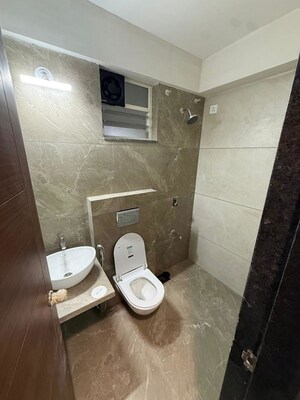 Bathroom in 3 BHK Apartment at Gokhale Saraswati Park, Ideal Colony – for Rent