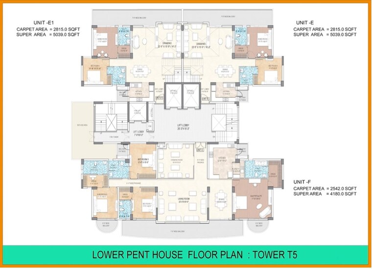 Floor Plan, omaxe-the-resort 4 Bedroom 4180 Sq.Ft. Apartment In South Mullanpur Chandigarh 10389057