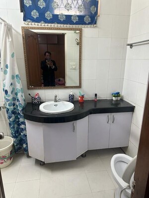 Bathroom in 3 BHK Builder Floor at Kailash Colony – for Rent