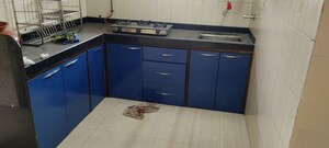 Kitchen in 3 BHK Apartment at Vaibhav Vilas CHS, Majiwada – for Rent