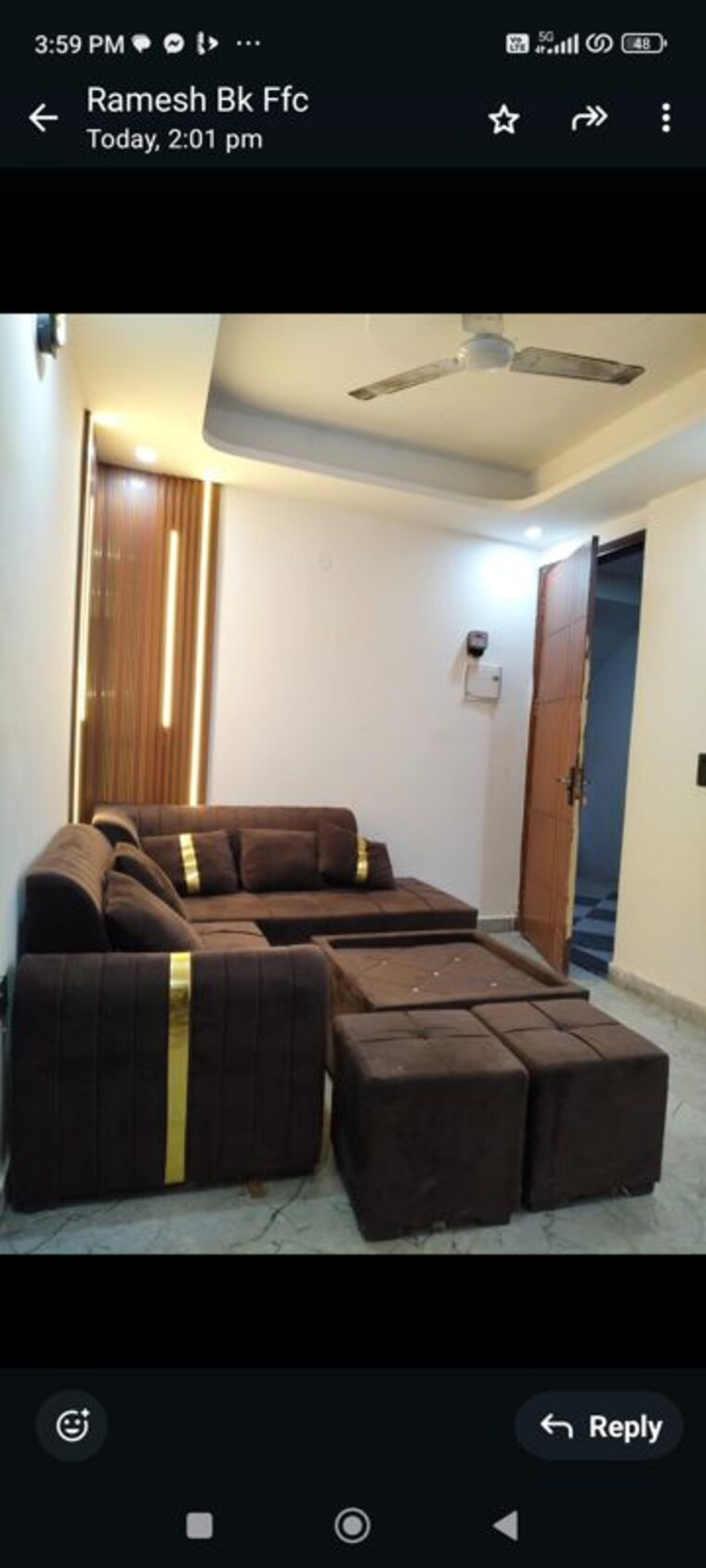 Living Room, sainik farm 2 Bedroom 450 Sq.Ft. Apartment In Sainik Farm Delhi 10390150