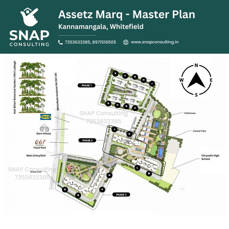 Master Plan, assetz-marq 3 Bedroom 1377 Sq.Ft. Apartment In Whitefield Bangalore 10389976