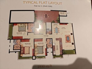 Floor Plan in 3.5 BHK Apartment at Ankur Serenity, Santacruz West – for Sale