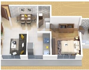 Floor Plan in 1 BHK Apartment at Prathamesh CHS, Borivali West – for Sale