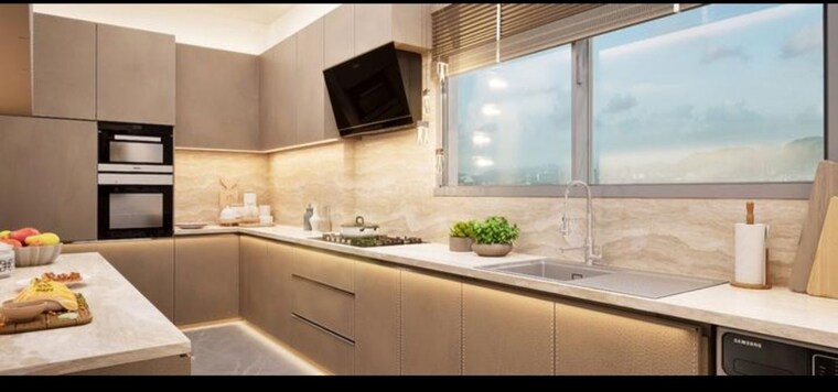 Kitchen, nahar-amrit-shakti 3 Bedroom 1600 Sq.Ft. Apartment In Chandivali Mumbai 10391450
