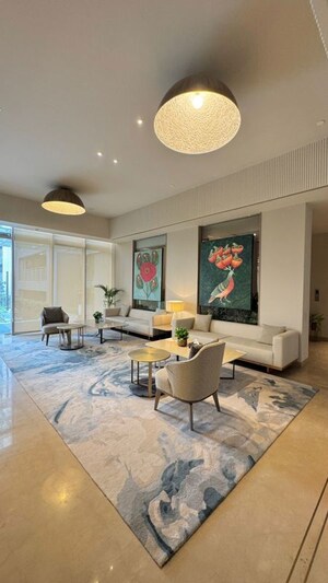Living Room in 4 BHK Apartment at Godrej Woods, Sector 43 – for Rent