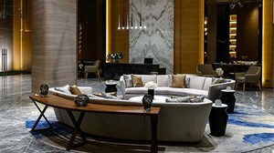 Living Room in 3 BHK Apartment at Adani Ten BKC, Bandra East – for Rent