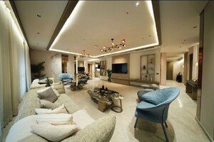 Living Room in 3 BHK Apartment at Adani Ten BKC, Bandra East – for Rent