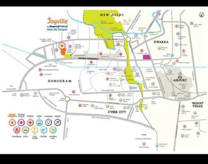 3 BHK Apartment – Map Location View at Shapoorji Pallonji Joyville Gurgaon, Sector 102 - for Sale