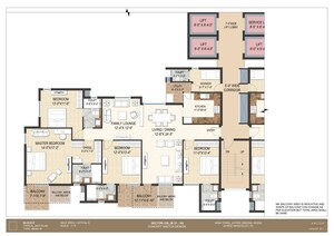 Floor Plan in 4 BHK Apartment at Jaypee Krescent Homes Phase II, Sector 129 – for Sale