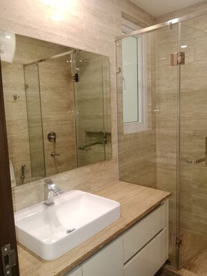 Bathroom in 4 BHK Builder Floor at Green Park Extension – for Rent