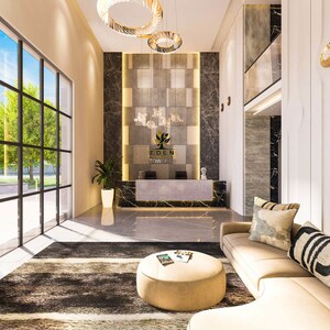 Living Room in 3 BHK Apartment at Uchdpl Eden, Wave City – for Sale