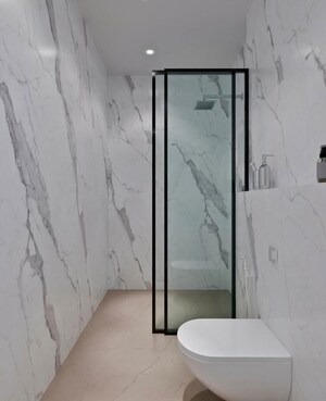 Bathroom in 3 BHK Apartment at Ajmera Beverly Hills and Royal Empire, Andheri West – for Rent