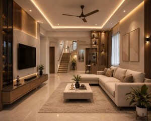 Living Room in 4 BHK Villa at Kolazhy – for Sale