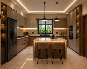Kitchen in 4 BHK Villa at Kolazhy – for Sale