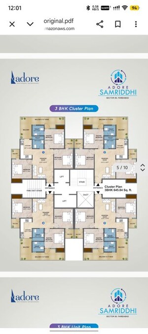 Floor Plan in 3 BHK Apartment at S3 Green Avenue, Sector 85 – for Sale
