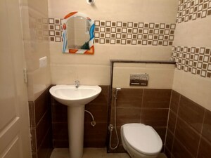 Bathroom in 3 BHK Apartment at Modi Mayflower Platinum, Mallapur – for Rent