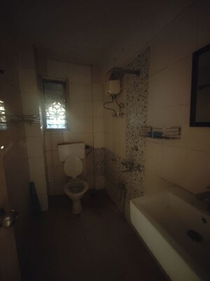 Bathroom in 3 BHK Apartment at Sea Breeze Tower, Nerul – for Rent