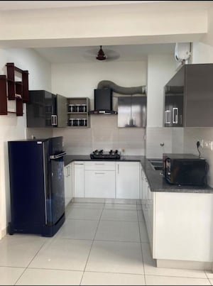 Kitchen in 3 BHK Apartment at Highland Park Chandigarh, Bhabat – for Rent